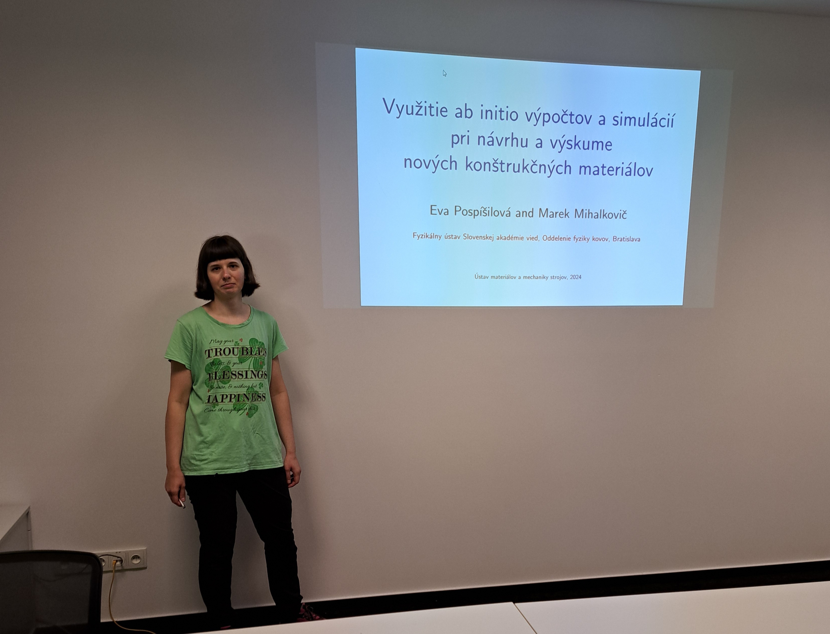 Internal seminar - Mgr. Eva Pospíšilová - "Use of ab initio calculations and simulations in the design and research of new structural materials"