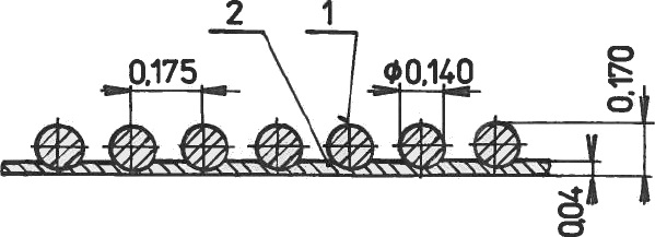 Monolayer of Al foils with B fibres