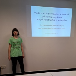 Internal seminar - Mgr. Eva Pospíšilová - "Use of ab initio calculations and simulations in the design and research of new structural materials"